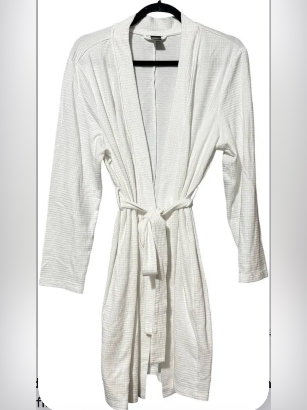 MODERN EXPRESSIONS  Waffle Knit Robe Cotton White Bathrobe One Size Fits Most